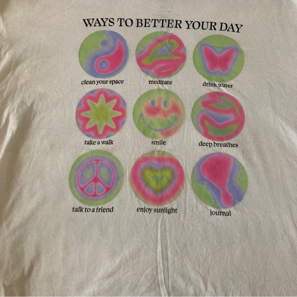 Better Your Day Recycled Bland Graphic Tee in Washed White | New No Tags | XS/S - Picture 9 of 10